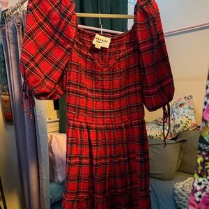 Jessakae Red Plaid flannel dress XL